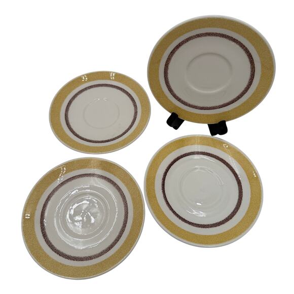 Set of 8 Vintage "Yellow Star" Saucers by Taylor Smith Taylor (TST) - Picture 1 of 8